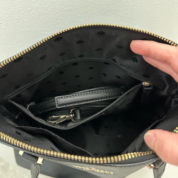 Kate Spade Black Handbag with gold hardware. Crossbody Strap included. - Picture 12 of 16